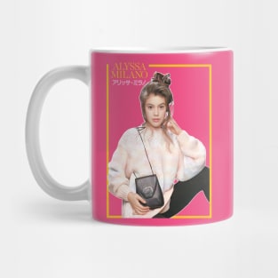 Alyssa Milano / 80s Styled Aesthetic Retro Design Mug